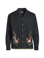 The Crane Estate Rosefinch Long-Sleeve Linen Shirt