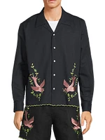 The Crane Estate Rosefinch Long-Sleeve Linen Shirt