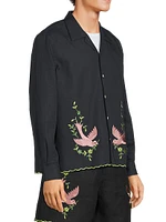 The Crane Estate Rosefinch Long-Sleeve Linen Shirt