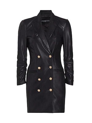 Nala Faux Leather Blazer Dress