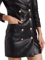 Nala Faux Leather Blazer Dress