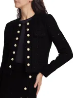 Koby Faux-Pearl Tweed Jacket