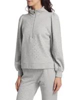 Eline Crystal-Embellished Cotton-Blend Sweatshirt