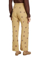 Embroidered Waxflower Trousers