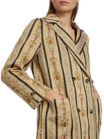 Floret Brocade Double-Breasted Coat