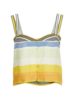 Sunset Stripe Buttoned Tank