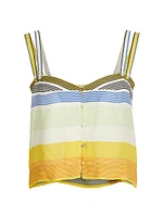 Sunset Stripe Buttoned Tank