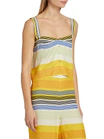 Sunset Stripe Buttoned Tank