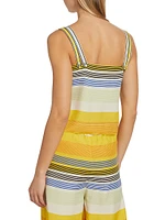 Sunset Stripe Buttoned Tank