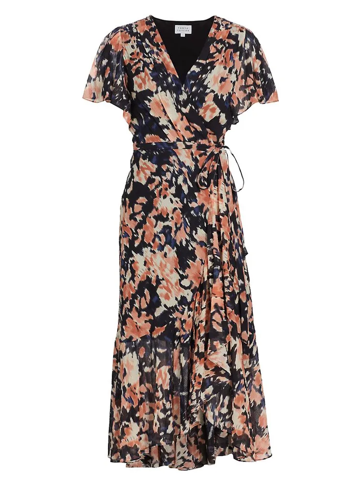 Brianna Floral Wrap Midi-Dress