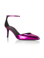 Patent Leather Ankle-Strap Pumps