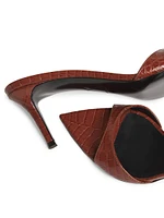 Intrigio 70MM Snake-Embossed Leather Mules