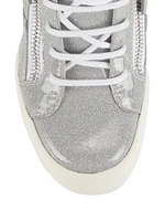 75MM Glitter Patent Leather Wedge Sneakers