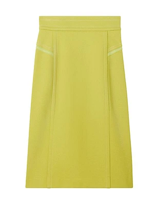 Tailored Wool-Blend Midi-Skirt