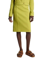 Tailored Wool-Blend Midi-Skirt