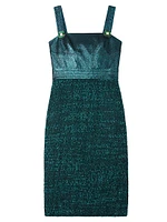 Evening Crystal-Embellished Tweed Dress