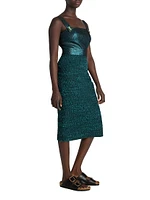 Evening Crystal-Embellished Tweed Dress