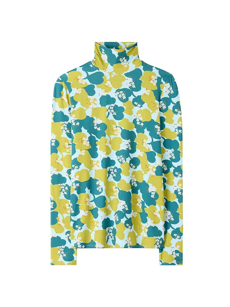 Collection Line Floral Long-Sleeve Turtleneck