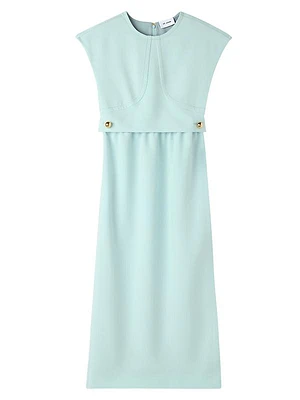 Stretch Cady Layered Midi-Dress