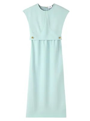 Stretch Cady Layered Midi-Dress