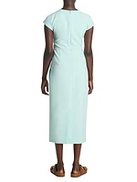 Stretch Cady Layered Midi-Dress