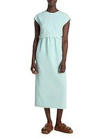 Stretch Cady Layered Midi-Dress