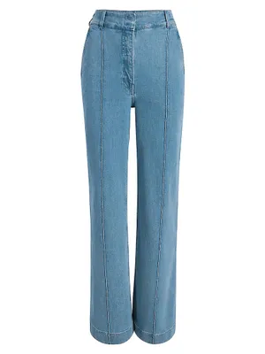 High-Rise Denim Trousers