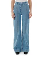 High-Rise Denim Trousers