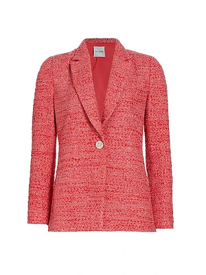 Textured Metallic Tweed Jacket