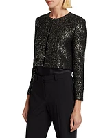 Sequined Tweed Crop Jacket