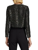 Sequined Tweed Crop Jacket