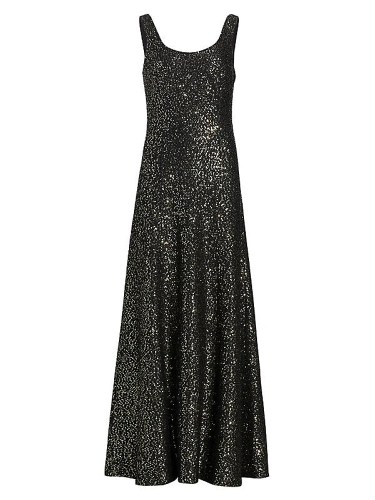 Sleeveless Sequin Evening Gown