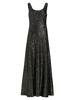 Sleeveless Sequin Evening Gown