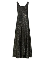 Sleeveless Sequin Evening Gown