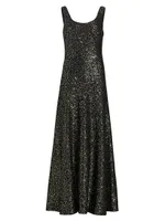 Sleeveless Sequin Evening Gown