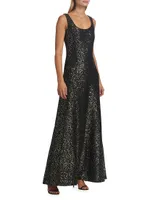 Sleeveless Sequin Evening Gown