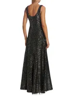 Sleeveless Sequin Evening Gown