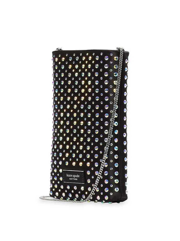 Swing Embellished Satin Phone Pouch