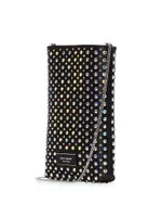 Swing Embellished Satin Phone Pouch