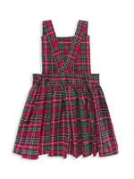 Baby Girl's & Little Holiday Tartan Plaid Pinafore Dress