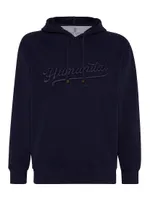 Cotton French Terry Hooded Sweatshirt With Embroidery