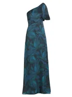 Chelsea Floral One-Shoulder Gown