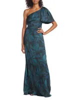 Chelsea Floral One-Shoulder Gown