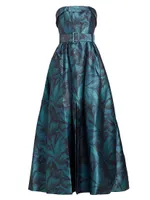 Brielle Strapless Belted Mikado Gown