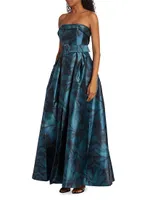 Brielle Strapless Belted Mikado Gown