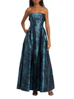 Brielle Strapless Belted Mikado Gown