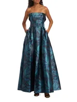 Brielle Strapless Belted Mikado Gown