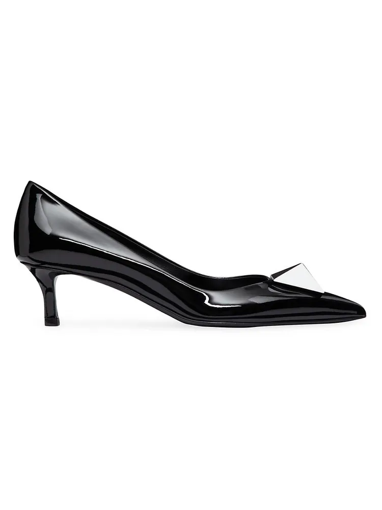 One Stud Patent Leather Pumps And Two-Tone 50MM