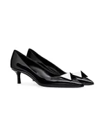 One Stud Patent Leather Pumps And Two-Tone 50MM