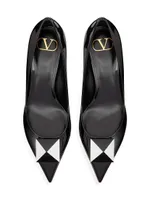 One Stud Patent Leather Pumps And Two-Tone 50MM